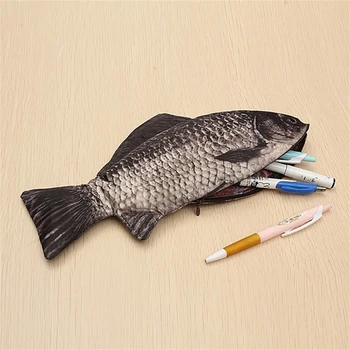 Сумка для карандашей с имитацией карася, индивидуальность, креативная ручка-пенал в форме соленой рыбы, забавная сумочка для студентов, девочек-подростков