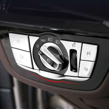 Наклейки на кнопку включения автомобильных фар Рамка Крышка Аксессуары для украшения из ABS для BMW 5 серии G30 G38 2018 2019 2020 2021 2022