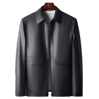 2381 Осенняя куртка из натуральной кожи, мужское тонкое короткое пальто для молодых и средних лет