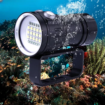 Супер яркий фонарик для дайвинга Портативный подводный водонепроницаемый фонарь IPX8 с подсветкой 20000 люмен, тактическая камера, заполняющий свет