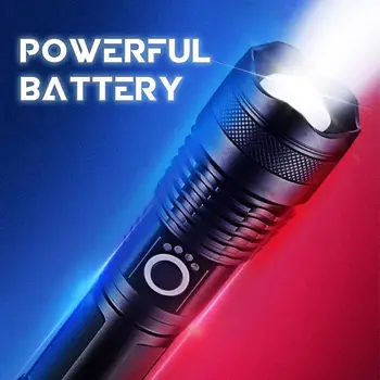 Супер яркий светодиодный фонарик XH-P50 IPX4, водонепроницаемый Usb-фонарик, перезаряжаемый, мощная вспышка, светодиодный фонарик, перезаряжаемый USB