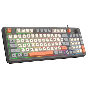 Механическая клавиатура K82, USB-порт, игровая клавиатура, RGB подсветка, проводная клавиатура, 94 клавиши с возможностью горячей замены, клавиатура для ноутбука, настольный компьютер