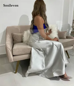 Smileven Элегантные атласные вечерние платья русалки без рукавов, Саудовское арабское платье для выпускного вечера длиной до щиколоток, платья для официальных мероприятий