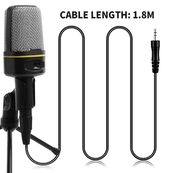 Профессиональный конденсаторный микрофон F-920 со штативом, игровой микрофон с портом 3,5 мм для ноутбука, запись интервью в чате, Прямая поставка