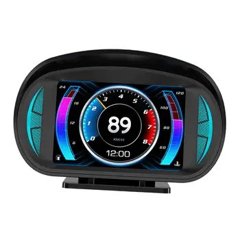 Автомобильный HUD-дисплей Многофункциональный датчик OBD / GPS, универсальная сигнализация о превышении скорости, подключи и играй, обороты в минуту, окружающий свет