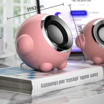 2023 новые розовые компьютерные колонки для ПК, портативные колонки с проводным воспроизведением музыки USB 3,5 мм, стереосистема Hi-FI с микрофоном для настольного ПК, ноутбук