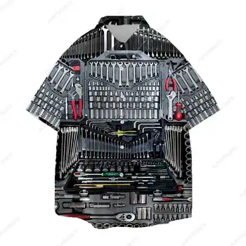 Jumeast Электронный Чип Мужская Гавайская Рубашка Flipper Zero Hacker Графические Рубашки Aloha Унисекс Мешковатая Пляжная Блузка Забавная Одежда Топы