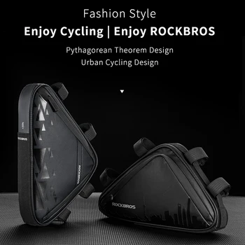 Официальная треугольная сумка ROCKBROS на передней раме велосипеда, Сверхлегкая трубка, небольшой пакет, сумка для инструментов для ремонта, аксессуары для велоспорта