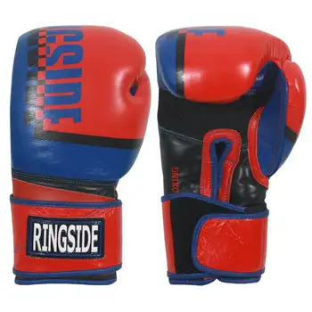 Боксерские перчатки для спарринга, белые / синие, 14 унций.