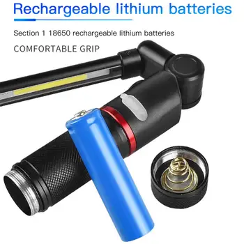 Светодиодный фонарик, складной рабочий фонарь COB, USB перезаряжаемый портативный магнитный инспекционный фонарь для ремонта автомобилей в кемпинге на открытом воздухе