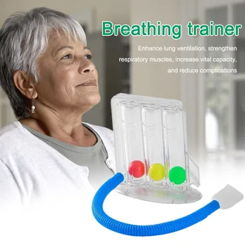 Дыхательный тренажер с 3 шариками, Моющаяся система измерения дыхания, Мягкая Прочная легкая для улучшения, оборудование для реабилитации.