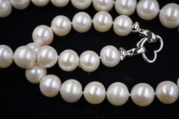 большое круглое ожерелье из белого натурального жемчуга 11-12 мм, бесплатная доставка