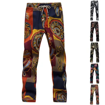 Мужские брюки Y2K в стиле хип-хоп с ретро-принтом, выстиранные брюки, новые прямые повседневные брюки приталенного кроя, уличная одежда calça masculina