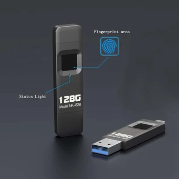 1 шт. U-диск с зашифрованным отпечатком пальца, мобильный телефон, компьютер, высокоскоростная передача двойного назначения, флэш-память 128 ГБ для Iphone/Ipad