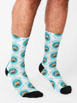 Классические носки с логотипом Pugalug, компрессионные носки, женские хлопчатобумажные носки, мужские носки с принтом
