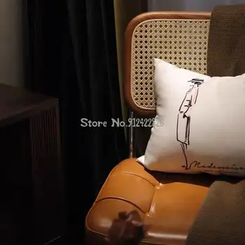 Nordic ins обеденный стул из ротанга, сетка, красное кресло для отдыха, винтажное кресло, легкая роскошная железная спинка, ретро ротанговое кресло