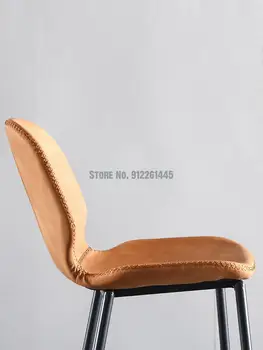 Легкий роскошный барный стул современный простой домашний барный стул Nordic стойка регистрации барный стул с сетчатой красной модной спинкой высокий стул