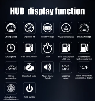 Автомобильный монитор Система OBD2 Системы предупреждения о скорости Многофункциональный цифровой головной дисплей A9 5,5-дюймовый HD-дисплей