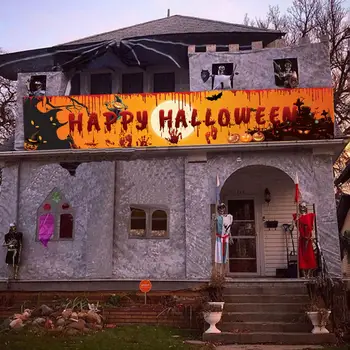 Дом с привидениями, жуткий Хэллоуин, тонкое мастерство, большой размер для украшения вечеринок в помещении и на открытом воздухе, тонкое мастерство, Хэллоуин