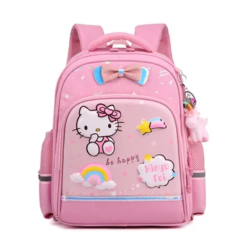 Hello Kitty Новый милый детский рюкзак для учащихся начальной школы, школьный рюкзак с рисунком из мультфильма 3-6 классов, большой емкости, легкий рюкзак