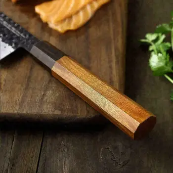 Заготовки для японских кухонных ножей своими руками, замена ножей шеф-повара с восьмиугольной деревянной ручкой