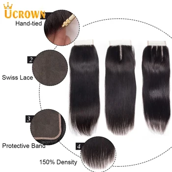 Объемные волнистые волосы 6x6 с кружевной застежкой, пучки Remy, человеческие волосы с застежкой, предварительно выщипанные пучки бразильского плетения волос