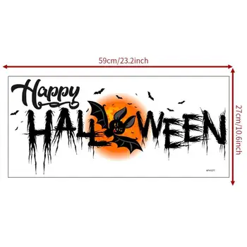 Цепляется за окно на Хэллоуин Художественное оформление окна летучей мышью и наклейками на стену Happy Halloween Наклейки для окна Happy Halloween