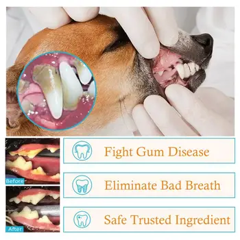 Глубокая чистка Набор для чистки зубов домашних животных Простые и удобные принадлежности для собак Используйте Безопасные Одноразовые прокладки для зубов домашних животных